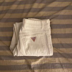 Vintage 80s/90s Guess White Denim Jeans, Size 32 (Waist 28”)